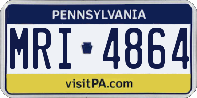 PA license plate MRI4864