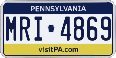 PA license plate MRI4869