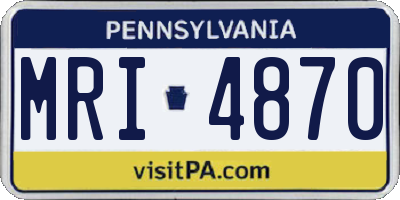 PA license plate MRI4870