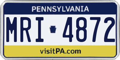 PA license plate MRI4872