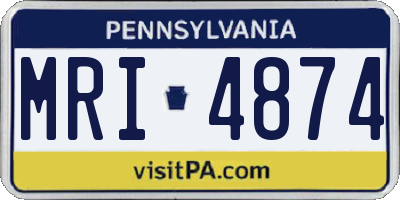 PA license plate MRI4874