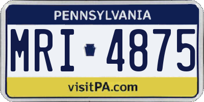 PA license plate MRI4875