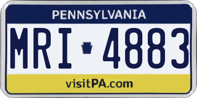 PA license plate MRI4883