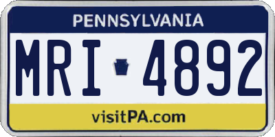 PA license plate MRI4892