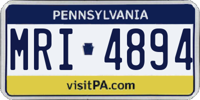 PA license plate MRI4894