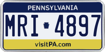 PA license plate MRI4897