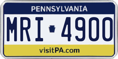 PA license plate MRI4900
