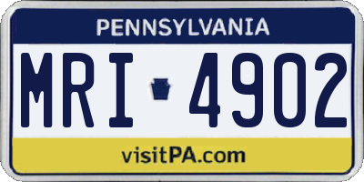PA license plate MRI4902