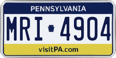 PA license plate MRI4904
