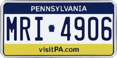 PA license plate MRI4906