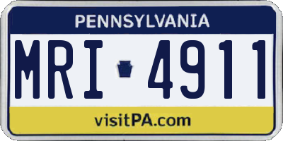PA license plate MRI4911