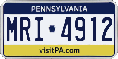 PA license plate MRI4912