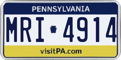PA license plate MRI4914
