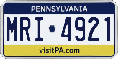 PA license plate MRI4921