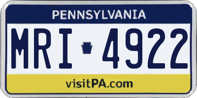 PA license plate MRI4922