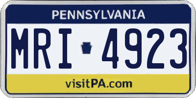 PA license plate MRI4923