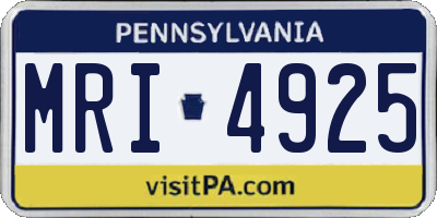 PA license plate MRI4925