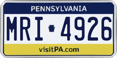 PA license plate MRI4926