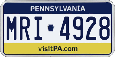 PA license plate MRI4928