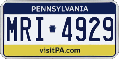 PA license plate MRI4929