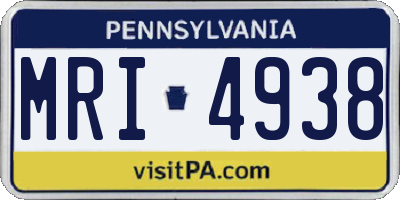 PA license plate MRI4938