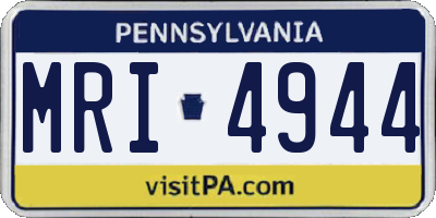 PA license plate MRI4944