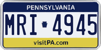 PA license plate MRI4945