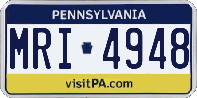 PA license plate MRI4948