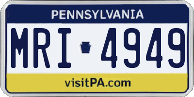 PA license plate MRI4949