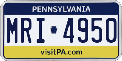 PA license plate MRI4950