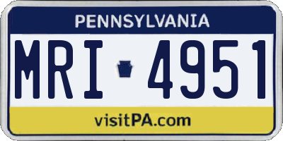 PA license plate MRI4951