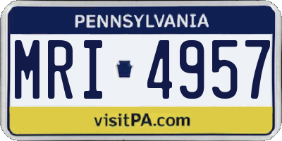 PA license plate MRI4957