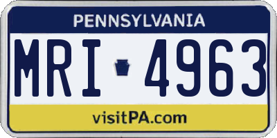 PA license plate MRI4963