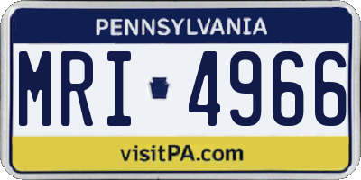 PA license plate MRI4966