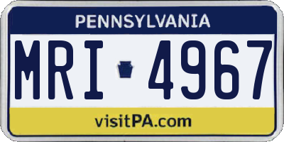PA license plate MRI4967
