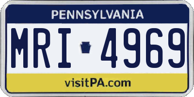 PA license plate MRI4969