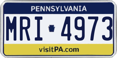 PA license plate MRI4973