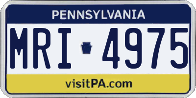 PA license plate MRI4975