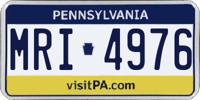 PA license plate MRI4976
