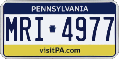 PA license plate MRI4977