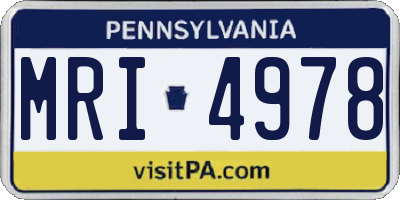 PA license plate MRI4978