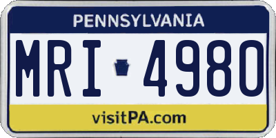 PA license plate MRI4980