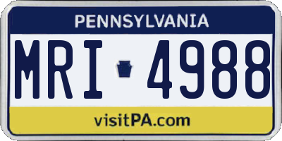 PA license plate MRI4988