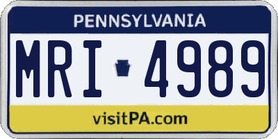 PA license plate MRI4989