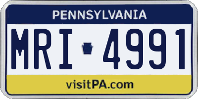 PA license plate MRI4991