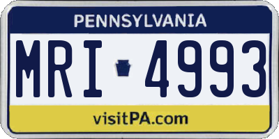 PA license plate MRI4993