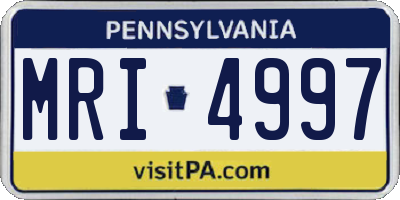 PA license plate MRI4997