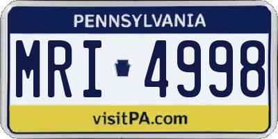 PA license plate MRI4998
