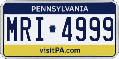 PA license plate MRI4999