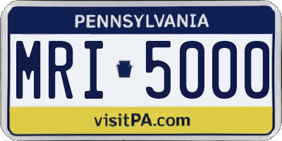 PA license plate MRI5000
